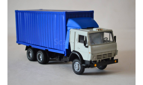 Камаз 53212 конт. (кабина бел., СП синий+син.кон.), масштабная модель, Элекон, scale43