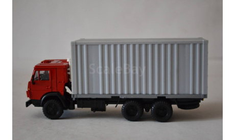 Камаз 5325 контейнер (каб. красная, кон. сер.), масштабная модель, Элекон, scale43