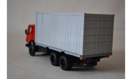 Камаз 5325 контейнер (каб. красная, кон. сер.), масштабная модель, Элекон, scale43