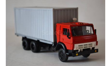 Камаз 5325 контейнер (каб. красная, кон. сер.), масштабная модель, Элекон, scale43