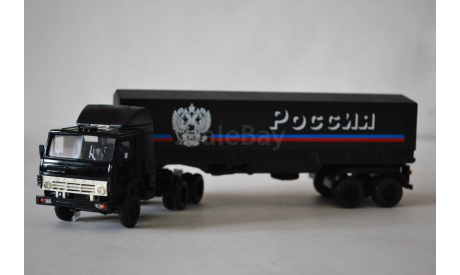 Камаз 5410 СП с п.пр тент Россия.чёрн, масштабная модель, Элекон, scale43