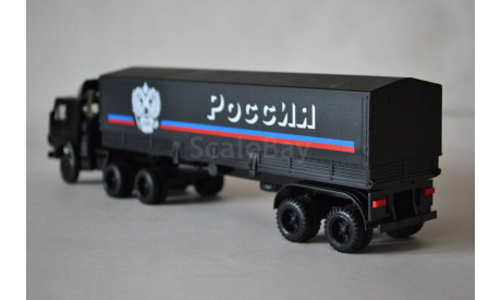 Камаз 5410 СП с п.пр тент Россия.чёрн, масштабная модель, Элекон, scale43