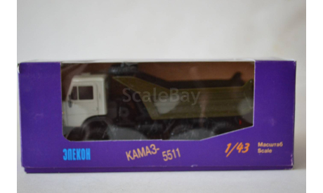 Камаз 55111-01 две запаски сер_хаки, масштабная модель, Элекон, scale43