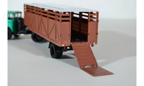 каз 608 с полуприцепом одаз 857б, масштабная модель, Автоистория (АИСТ), 1:43, 1/43