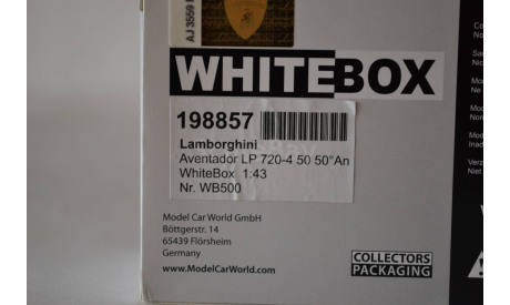 Lamborghini Avendator LP720-4 50 Anniversario   2013 (500), масштабная модель, WhiteBox, 1:43, 1/43