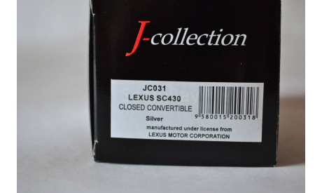 Lexus SC430 Closed Convertible    2009, масштабная модель, J-Collection, scale43