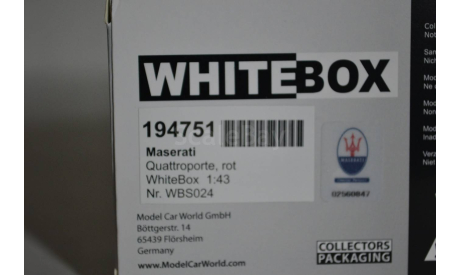 Maserati Quattroporte GTS (024), масштабная модель, WhiteBox, scale43
