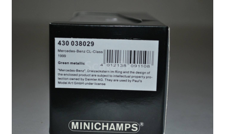 Mercedes Benz CL Class 1999 (038029), масштабная модель, Mercedes-Benz, Minichamps, 1:43, 1/43