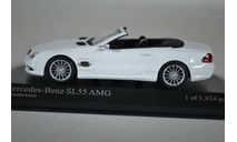 Mercedes-Benz SL55 AMG R230 WHITE, масштабная модель, Minichamps, scale43