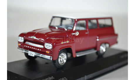 CHEVROLET Amazona 4х4 1963 красный белый, масштабная модель, WhiteBox, 1:43, 1/43