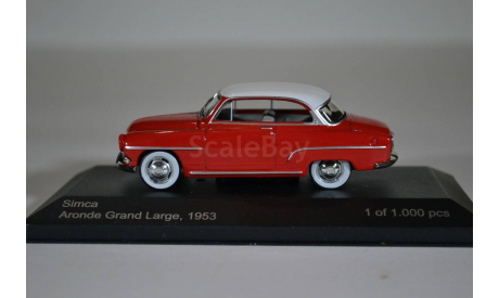 SIMCA Aronde Grand Large 1953 красныйбелый, масштабная модель, WhiteBox, scale43