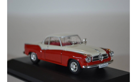 Borgward Isabella Coupe 1957 белый красный, масштабная модель, WhiteBox, scale43