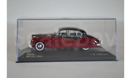 Jaguar MK VII 1954 красный черный, масштабная модель, WhiteBox, scale43