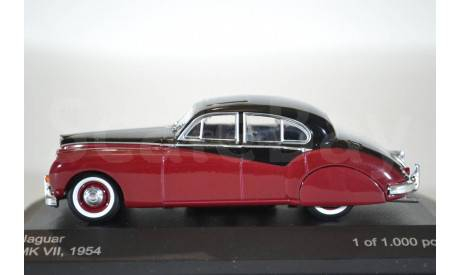 Jaguar MK VII 1954 красный черный, масштабная модель, WhiteBox, scale43