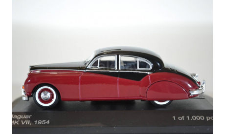 Jaguar MK VII 1954 красный черный, масштабная модель, WhiteBox, 1:43, 1/43