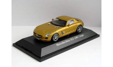 !!!C 1 Рубля!!! Mercedes-Benz SLS AMG золотой металлик Schuco 1:43, масштабная модель, 1/43