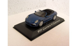 Porsche 911 (991) Carrera 4 Cabriolet синий металлик Minichamps 1:43 WAP0201110C