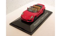 Porsche 911 (991 II) Turbo S Cabriolet красный Herpa 1:43 HER071482, масштабная модель, scale43