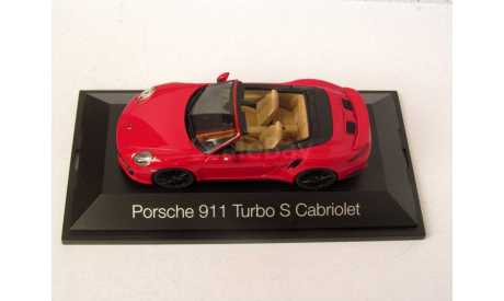Porsche 911 (991 II) Turbo S Cabriolet красный Herpa 1:43 HER071482, масштабная модель, scale43