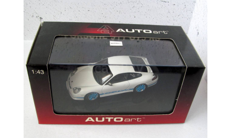 Porsche 911 (996) GT3 RS бело-синий AUTOart 1:43 60471, масштабная модель, scale43