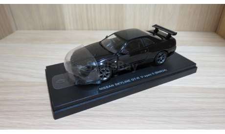 Бесплатно до Москвы. Nissan Skyline GT-R (BNR34) V-spec II (Black Pearl) 1/43 - Kyosho, масштабная модель, 1:43