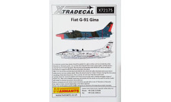 Декаль Fiat G-91 Gina 1/72 XtraDecal