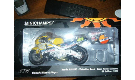 1/12 гоночный мотоцикл Honda NSR 500 GP LE MANS 2001 #46 Rossi Minichamps 1:12, масштабная модель мотоцикла, scale12