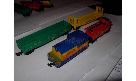модель американского поезда -тепловоз +3 вагона 9mm Aurora Мексика 1:120 1:160 1/120 1/160 N TT 1:160, железнодорожная модель, scale0