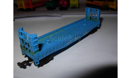 вагон-платформа американской дороги ATSF 1/160 N 9mm Aurora Мексика 1:160, железнодорожная модель, scale0
