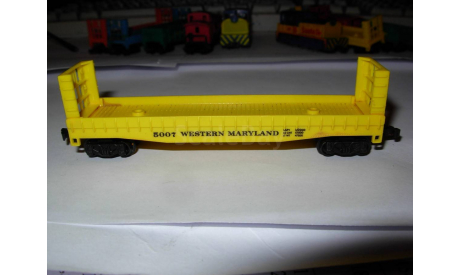 вагон-платформа американской дороги ’5007 WESTERN MARYLAND’ 1/160 N 9mm Aurora Мексика 1:160, железнодорожная модель, scale0