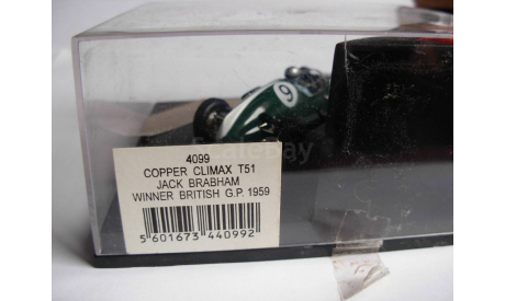 модель 1/43 F1 Formula1 Cooper Climax T51 #9 Bruce McLaren 1959 Quartzo металл 1:43, масштабная модель, scale43