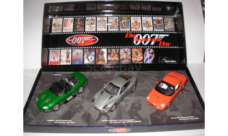 набор 3 модели 1/43 Jaguar XKR Roadster + Aston Martin V12 Vanquish +Ford 2003 Thunderbird James Bond 007 Another Day Minichamps Limited металл 1:43, масштабная модель, scale43