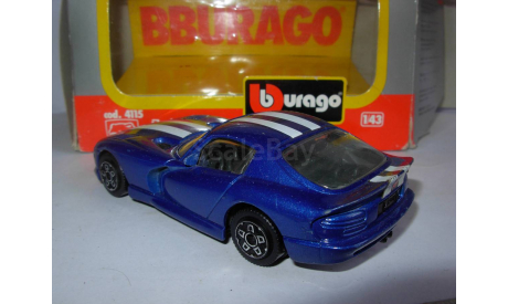 модель 1/43 Dodge Viper GTS Coupe Burago Italy металл 1:43, масштабная модель, scale43, BBurago