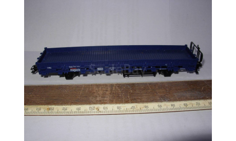 железнодорожный вагон - платформа синяя 1/87 H0/HO 16,5mm Märklin Германия пластик 1:87, железнодорожная модель, scale0