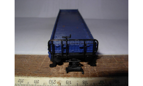 железнодорожный вагон - платформа синяя 1/87 H0/HO 16,5mm Märklin Германия пластик 1:87, железнодорожная модель, scale0