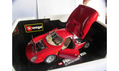 модель 1/18 Ferrari 250 Le Mans 1965 Burago Italy металл 1:18 250LM, масштабная модель, BBurago, scale18