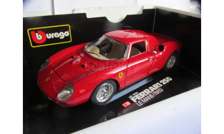 модель 1/18 Ferrari 250 Le Mans 1965 Burago Italy металл 1:18 250LM, масштабная модель, BBurago, scale18