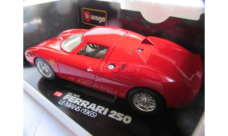 модель 1/18 Ferrari 250 Le Mans 1965 Burago Italy металл 1:18 250LM, масштабная модель, BBurago, scale18