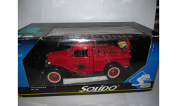 модель 1/19 Ford V8 1936 пикап пожарный Solido France металл пожарная, 1:19 не 1:18 1/18