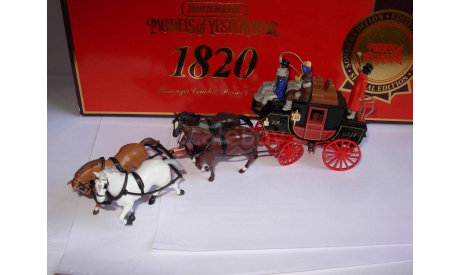 модель карета passenger coach and horses 1820 дилижанс с фигуркамиMatchbox Models of Yesteryear металл примерно  1:43, масштабная модель, scale43