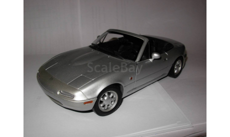 модель 1/18 Mazda MX5 Miata первого поколения 1989 Gate/ранний Autoart металл 1:18 серебристый, масштабная модель, scale18