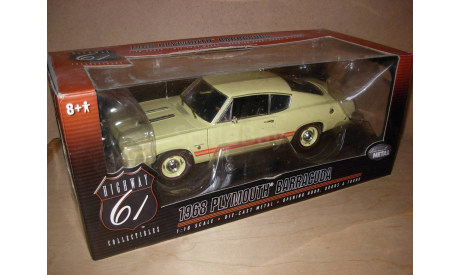 модель 1/18 Plymouth Barracuda 1968 Highway61 металл 1:18, масштабная модель, scale18, Highway 61