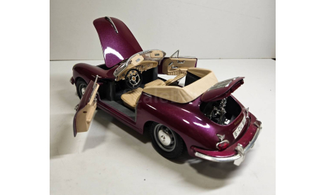 модель 1/18 Porsche 356 B 1961 Cabrio Burago Italy металл 1:18, масштабная модель, BBurago, scale18
