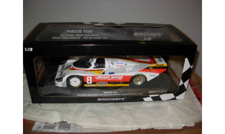 модель 1/18 Porsche 956K #8 Joest Racing Lindsay Saker Motors Wollek Serra Johansson 1000 km Kyalami 1983 Minichamps limited металл 1:18, масштабная модель, scale18