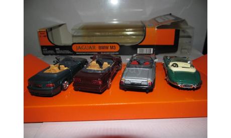 4 set 1/43 Cabrio BMW M3 E30 + E36 + Jaguar E + XJS New Ray металл 1:43, масштабная модель, scale43, New-Ray Toys