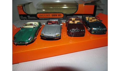 4 set 1/43 Cabrio BMW M3 E30 + E36 + Jaguar E + XJS New Ray металл 1:43, масштабная модель, scale43, New-Ray Toys
