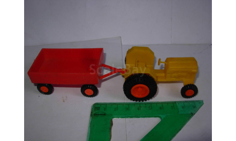 модель игрушка трактор с прицепом 1/43 пластик 1:43, масштабная модель, scale43
