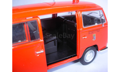 модель 1/24 пожарный микроавтобус VOLKSWAGEN T2 1967 Welly металл 1:24 VW, масштабная модель, scale24