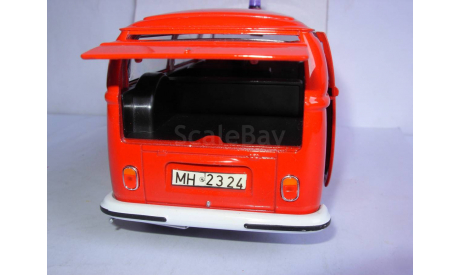 модель 1/24 пожарный микроавтобус VOLKSWAGEN T2 1967 Welly металл 1:24 VW, масштабная модель, scale24
