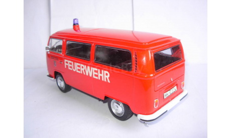 модель 1/24 пожарный микроавтобус VOLKSWAGEN T2 1967 Welly металл 1:24 VW, масштабная модель, scale24